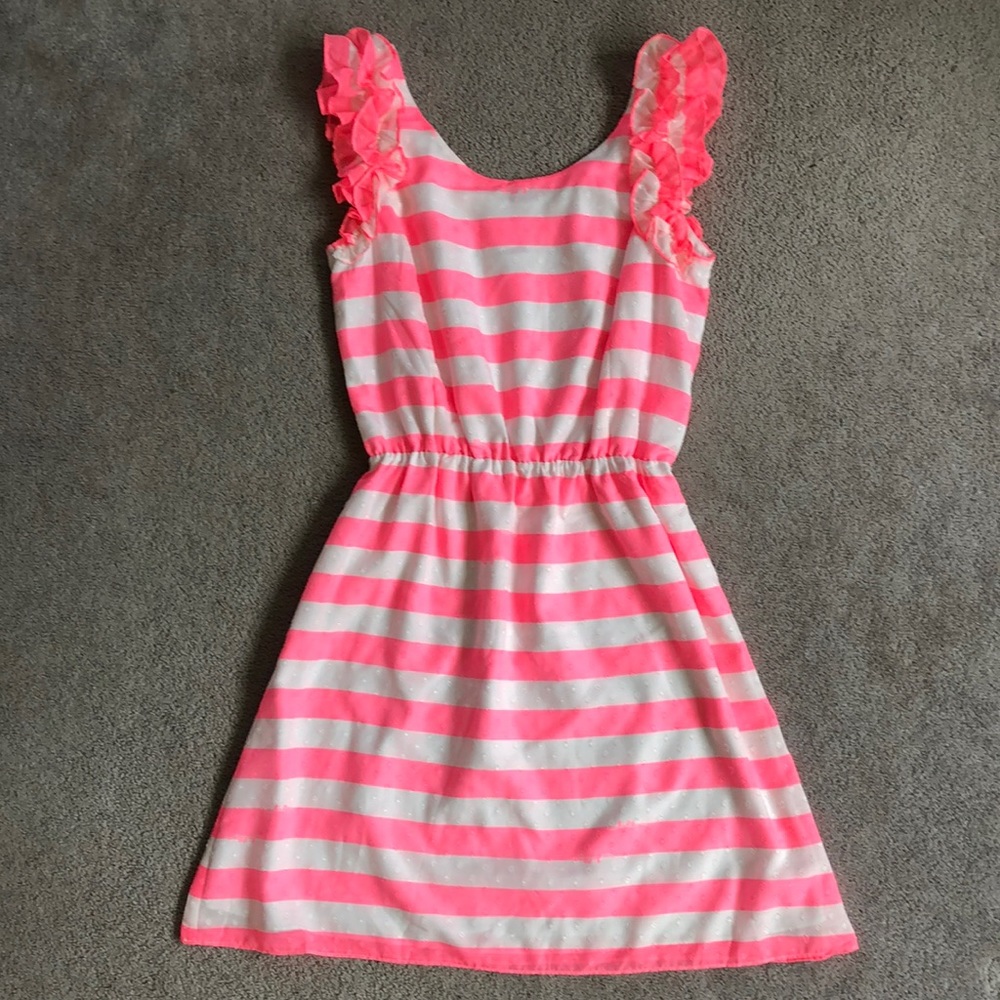 Lilly Pulitzer dress neon pink white large